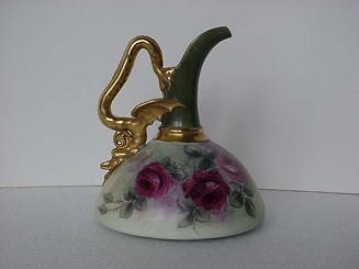 Ewer with dragon handle decorated with roses