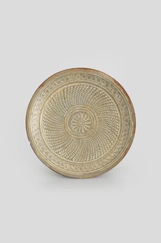 Buncheong Ware Dish with Stamped Chrysanthemum Motif