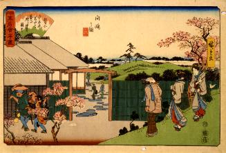 View of Mukôjima: The Hiraiwa Restaurant (Mukôjima no zu, Hiraiwa) from the series Famous Restaurants of Edo (Edo kômei kaitei zukushi)