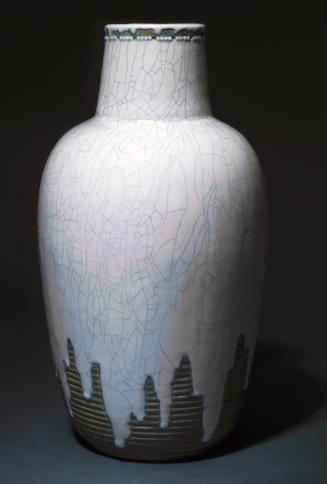 Vase with crackled white glaze