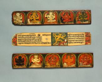 Book Covers from a Devimahatmya Manuscript
Adorned with Ganesha and the Nine Goddesses (Navadurga):
Brahmani, Maheshvari, Kaumari, Vaishnavi 
Mahakali, Narasimhi, Camunda, Indrani & Varahi 
