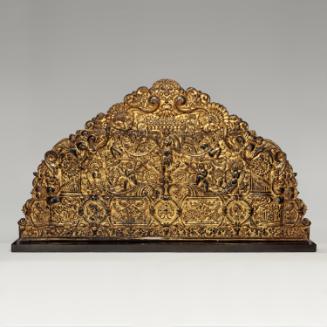 Burmo-Portuguese Headboard with Marriage and Renaissance Motifs
