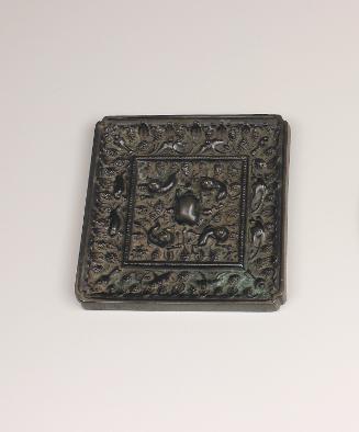 Square Mirror with Lion, Grapevine and Toad Motifs