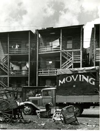 Chicago Slums along South Side Division elevated near 47th Street