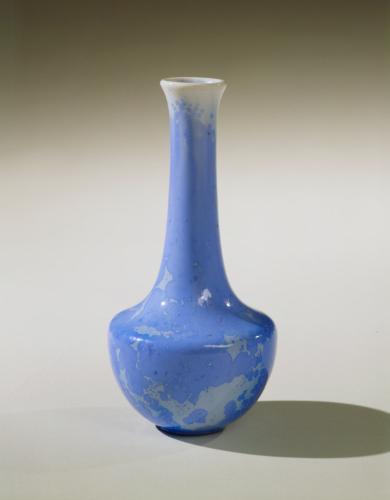 Bud vase with blue crystalline glaze