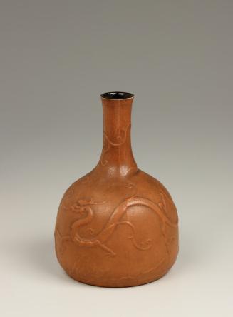 Gourd Molded into Bottle Vase with Dragon Motif