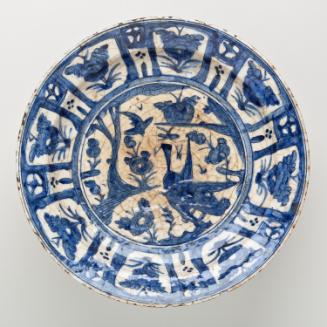 Dish with Flying Bird, Foliate and Coin Motifs