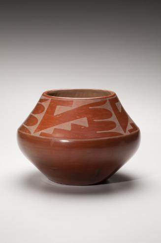 Red Bowl with Geometric Decoration