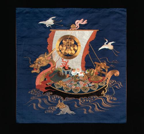 Wealth Boat with Cranes and Tortoise Fukusa Cover