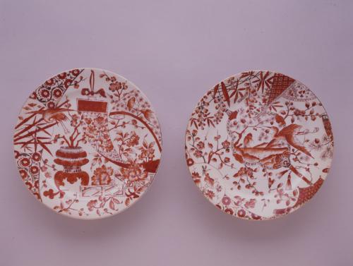 One of pair of dinner plates