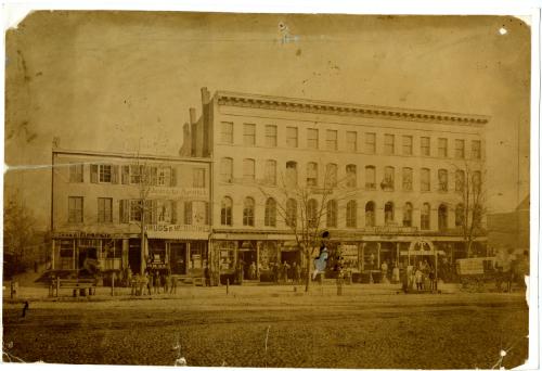 Newark Street Scene, Scheuer Store at 349 Broad Street circa 1869 (View of Kremlin Building)